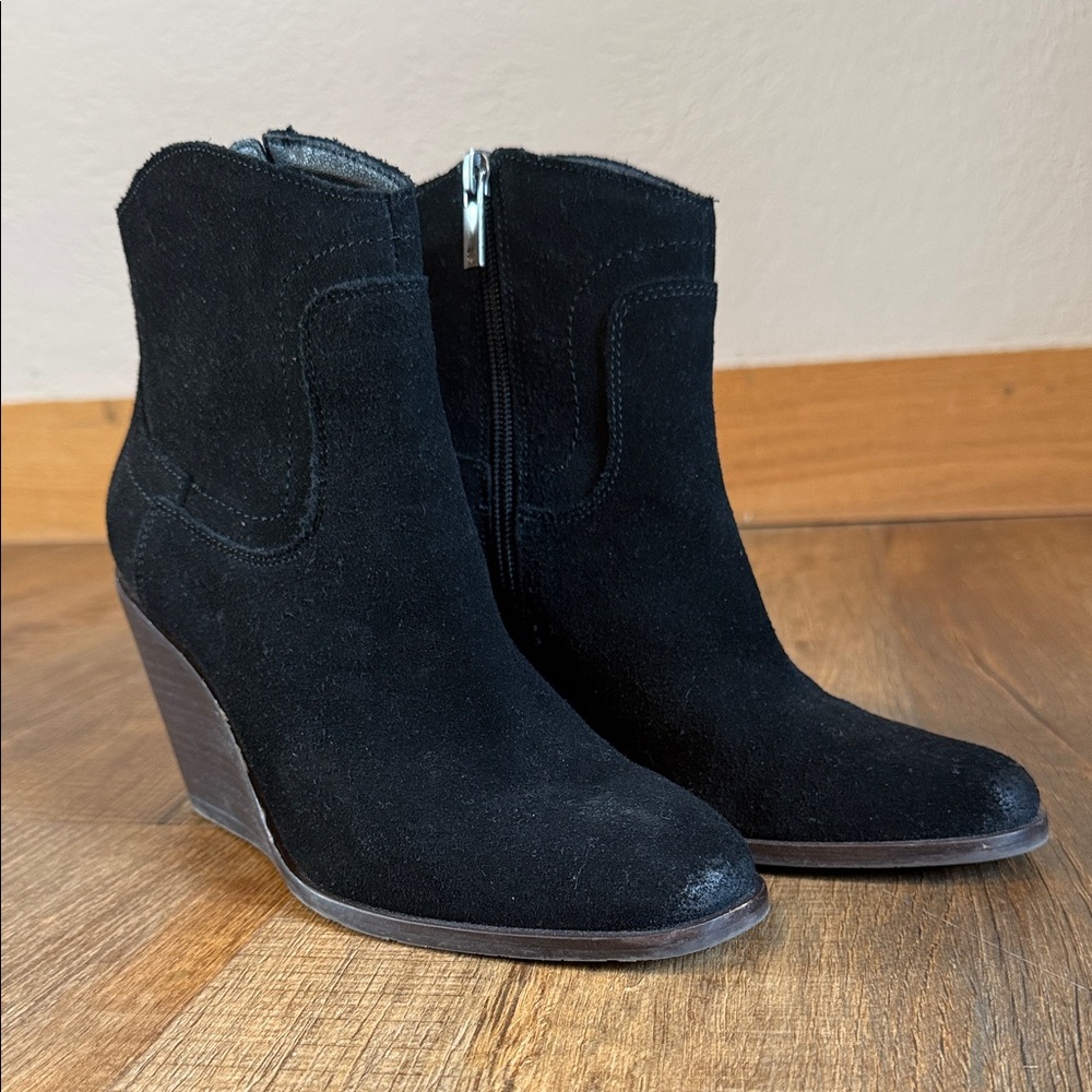 Lucky Brand Black Suede Ankle Booties